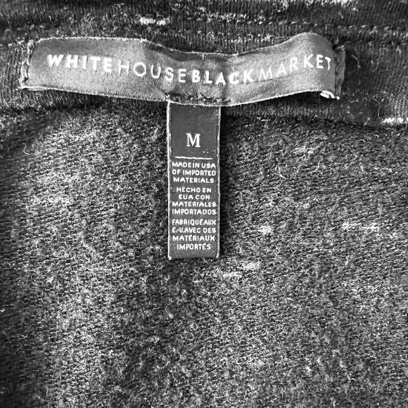 White House Black Market Open Fleecy Cardigan Cozy Black & White Women's Size M - Picture 12 of 13